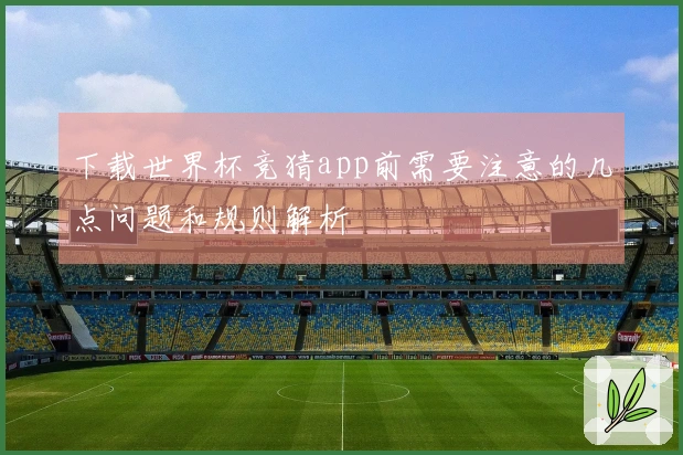 下载世界杯竞猜app前需要注意的几点问题和规则解析